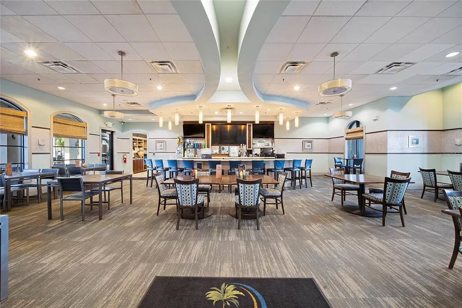 Oasis Club restaurant and bar seating